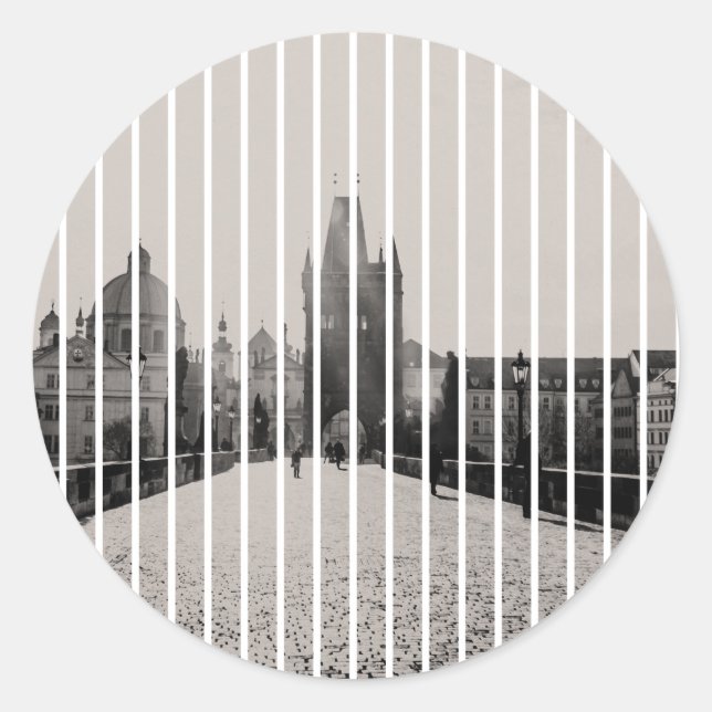 Charles bridge in Prague Classic Round Sticker (Front)