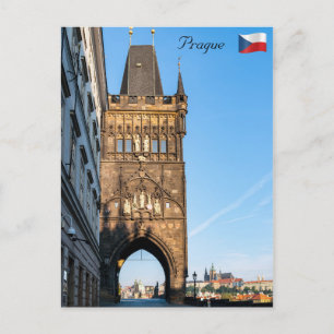 Charles bridge old tower & Prague castle Postcard