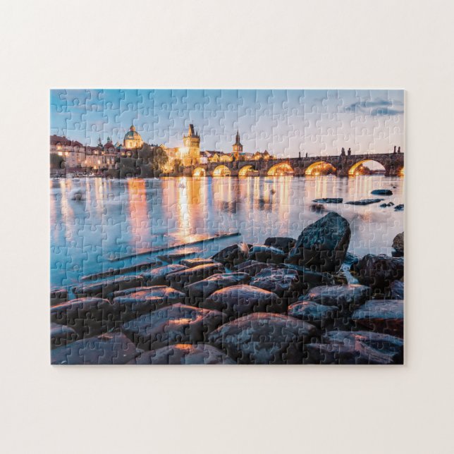 Charles Bridge, Prague at Sunset Jigsaw Puzzle (Horizontal)