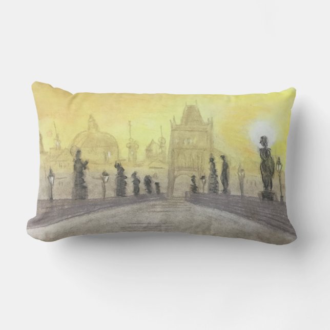 Charles Bridge, Prague Lumbar Cushion (Front)