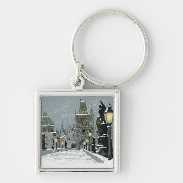 Charles Bridge Winter key chain (Front)