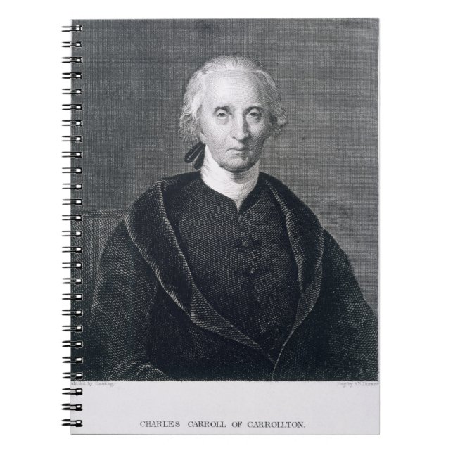 Charles Carroll of Carrollton, engraved by Asher B Notebook (Front)