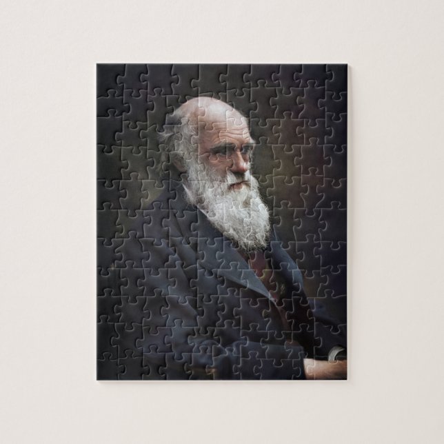 Charles Darwin 1878 Colourized Jigsaw Puzzle (Vertical)