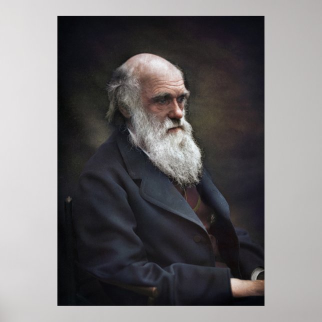 Charles Darwin 1878 Colourized  Poster (Front)