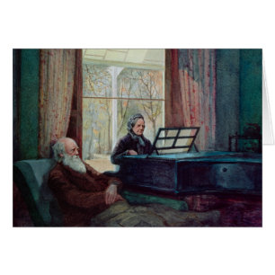 Charles Darwin and his wife at the Piano