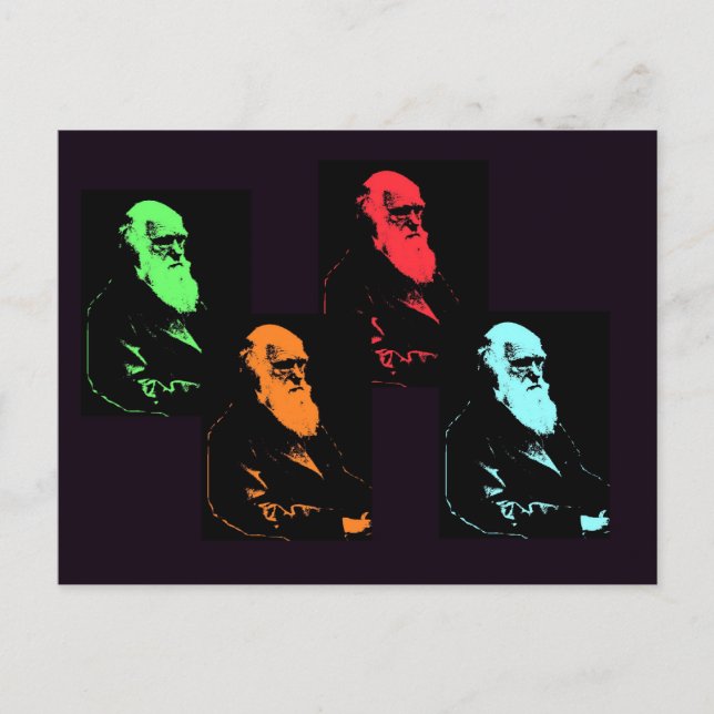 Charles Darwin Collage Postcard (Front)