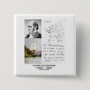 Charles Darwin (Darwin HMS Beagle Phylogenetics) 15 Cm Square Badge