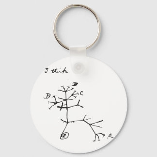 Charles Darwin - I Think (Black) Key Ring