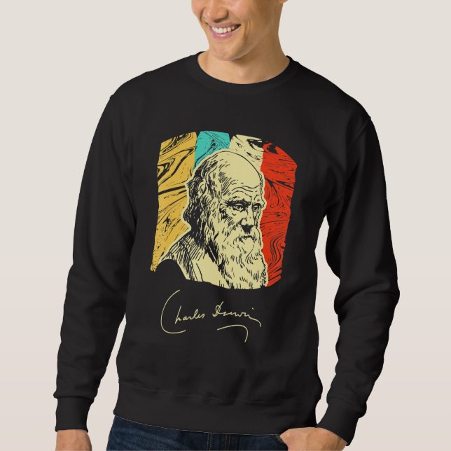 Charles Darwin Naturalist Biologist Scientist Retr Sweatshirt (Front)