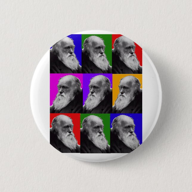 Charles Darwin Pop Art Gifts for All Ages 6 Cm Round Badge (Front)