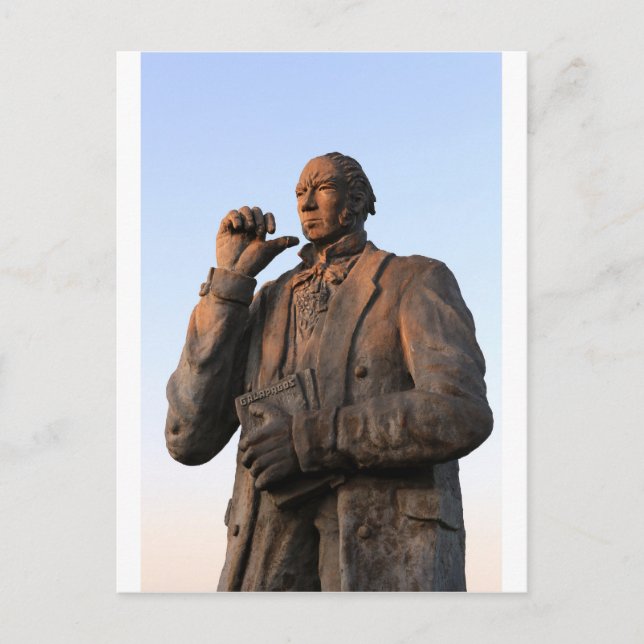 Charles Darwin statue Galapagos Islands Postcard (Front)