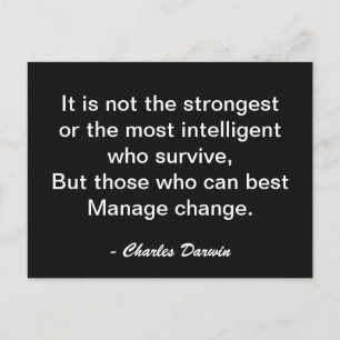 Charles Darwin Surviving Change Motivation Quote Postcard