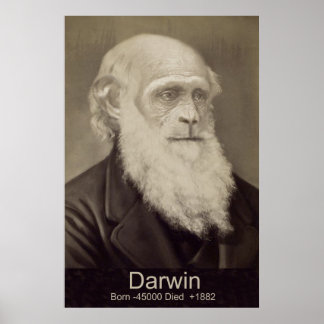 Charles Darwin The Descent of Man Darwin Portrait Poster