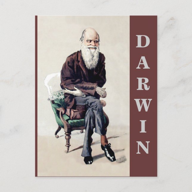 Charles Darwin Vanity Fair Illustration Postcard (Front)