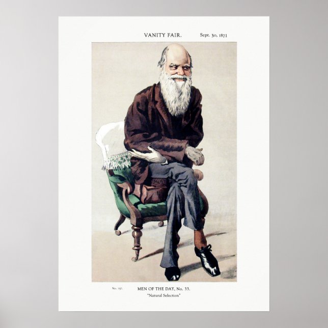 Charles Darwin Vanity Fair Illustration Poster (Front)