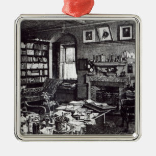 Charles Darwin's study at Down House, 1882 Metal Ornament
