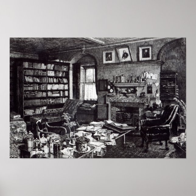 Charles Darwin's study at Down House, 1882 Poster (Front)