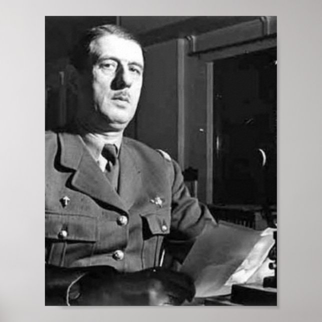 Charles De Gaulle Portrait Poster (Front)