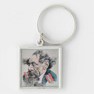 Charles Dickens astride the English Channel Key Ring