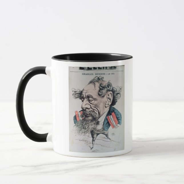 Charles Dickens astride the English Channel Mug (Left)