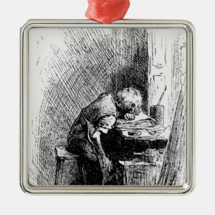 Charles Dickens at the Blacking Factory an Metal Ornament