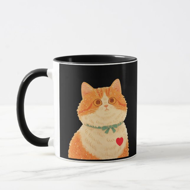 Charles Dickens' Cat Quote - Orange Cat Mug (Left)