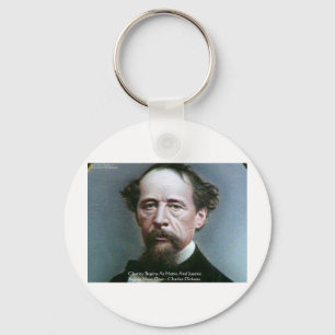 Charles Dickens "Charity @Home" Quote Gifts Key Ring