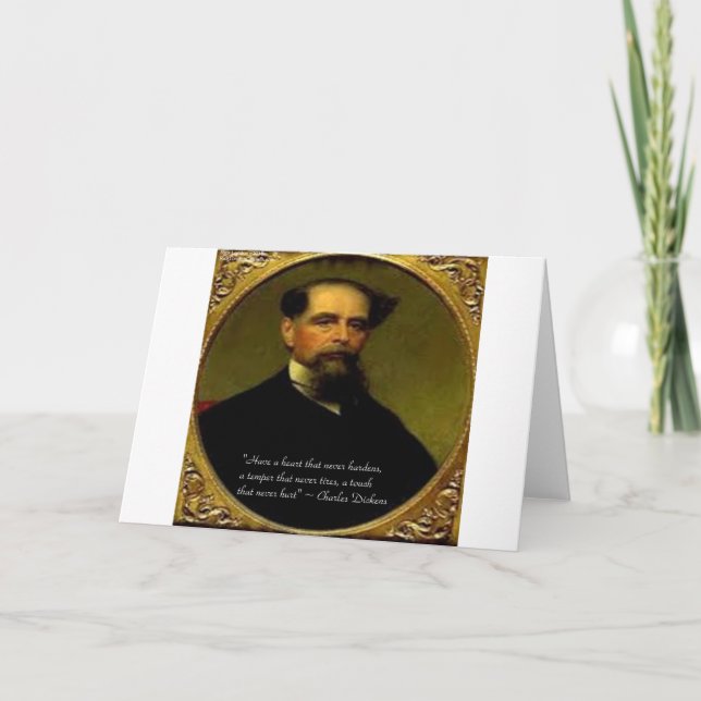 Charles Dickens & Heartfelt Quote Holiday Card (Front)
