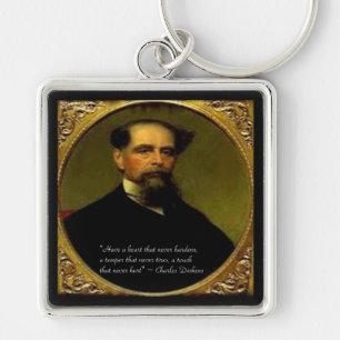 Charles Dickens & Heartfelt Quote Key Ring