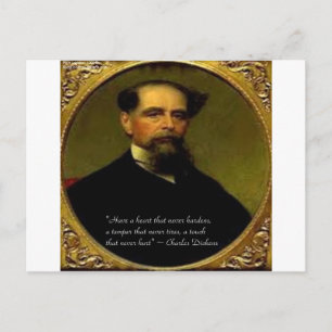 Charles Dickens & Heartfelt Quote Postcard