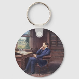 Charles Dickens in His Study Key Ring