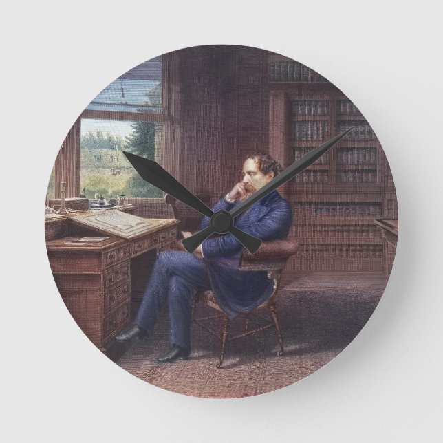 Charles Dickens in His Study Round Clock (Front)