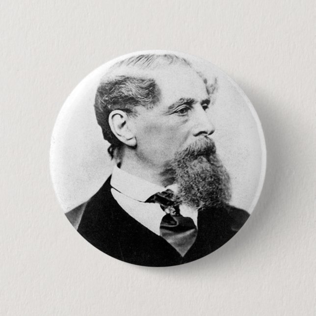 Charles Dickens Photo 6 Cm Round Badge (Front)