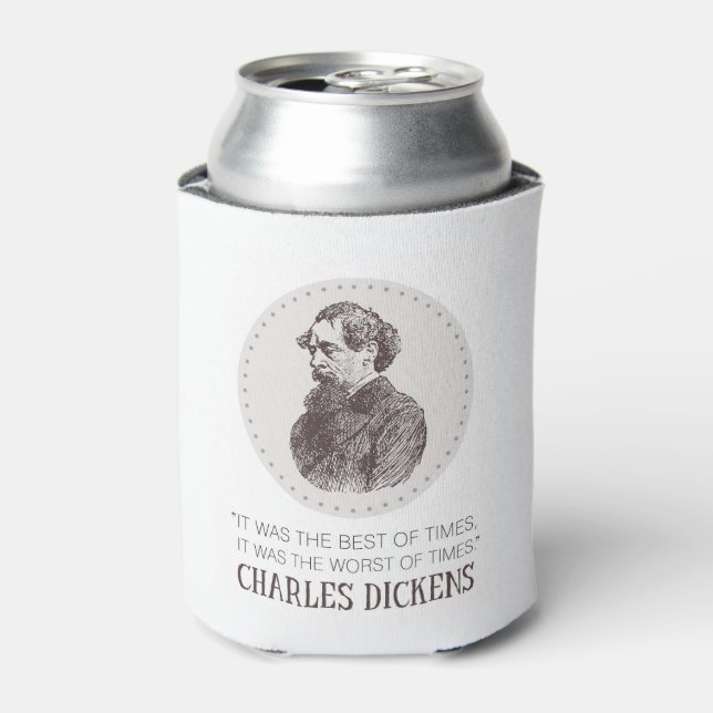 Charles Dickens Portrait and Quote Can Cooler (Can Front)