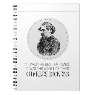 Charles Dickens Portrait and Quote Notebook