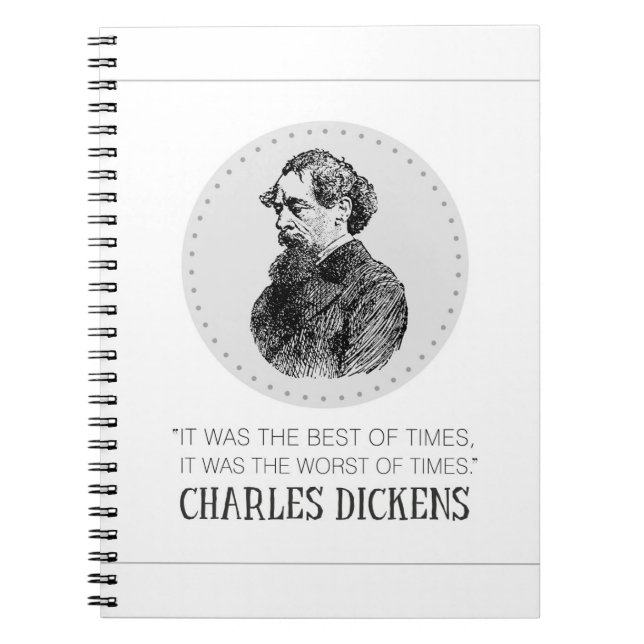 Charles Dickens Portrait and Quote Notebook (Front)