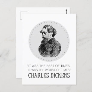 Charles Dickens Portrait and Quote Postcard
