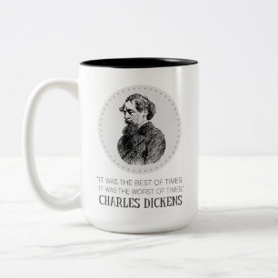 Charles Dickens Portrait and Quote Two-Tone Coffee Mug