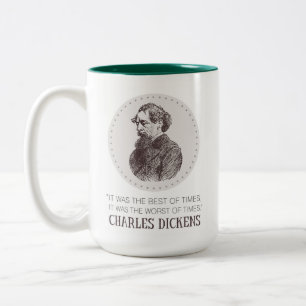 Charles Dickens Portrait and Quote Two-Tone Coffee Mug