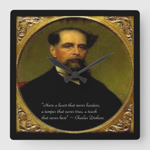 Charles Dickens & Quote Wall Clock
