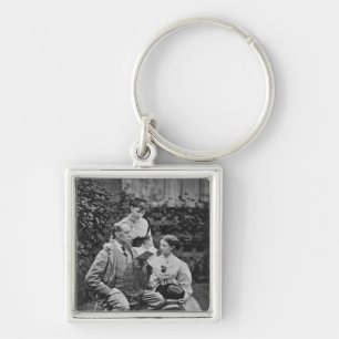 Charles Dickens with two of his daughters Key Ring