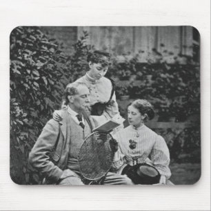 Charles Dickens with two of his daughters Mouse Pad