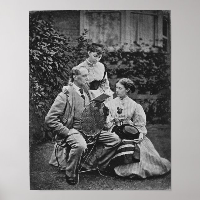 Charles Dickens with two of his daughters Poster (Front)