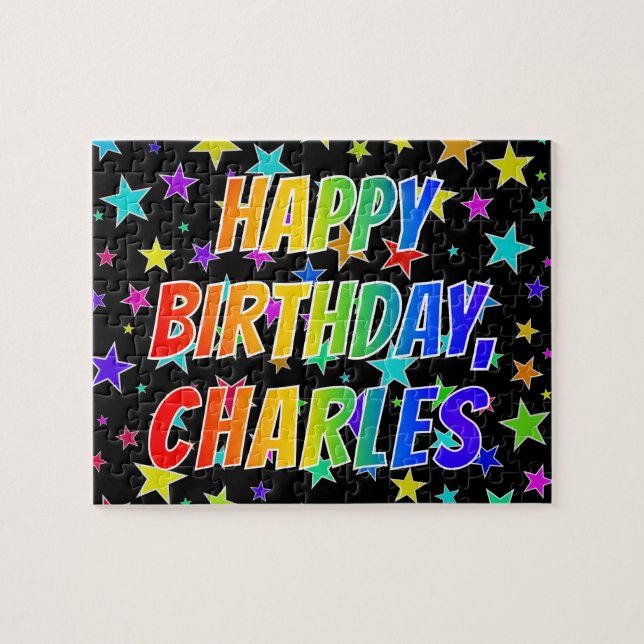 "CHARLES" First Name, Fun "HAPPY BIRTHDAY" Jigsaw Puzzle (Horizontal)
