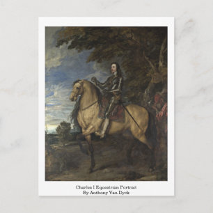 Charles I Equestrian Portrait By Anthony Van Dyck Postcard