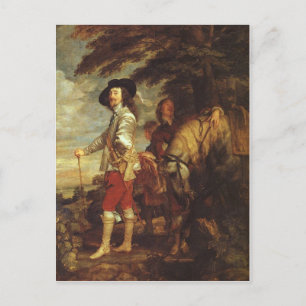 Charles I, King Of England At The Hunt by Van Dyck Postcard