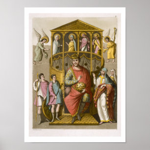 Charles II (823-77) the Bald, after a manuscript i Poster