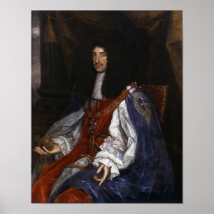 Charles II in Garter Robes - John Michael Wright - Poster