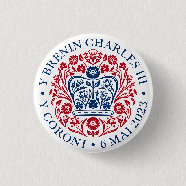 Charles III Coronation 3 Cm Round Badge (Front)