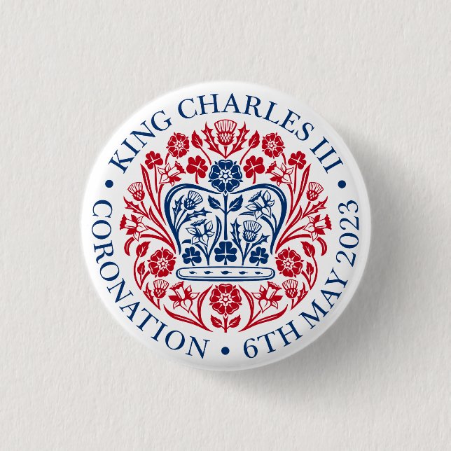 Charles III Coronation 3 Cm Round Badge (Front)